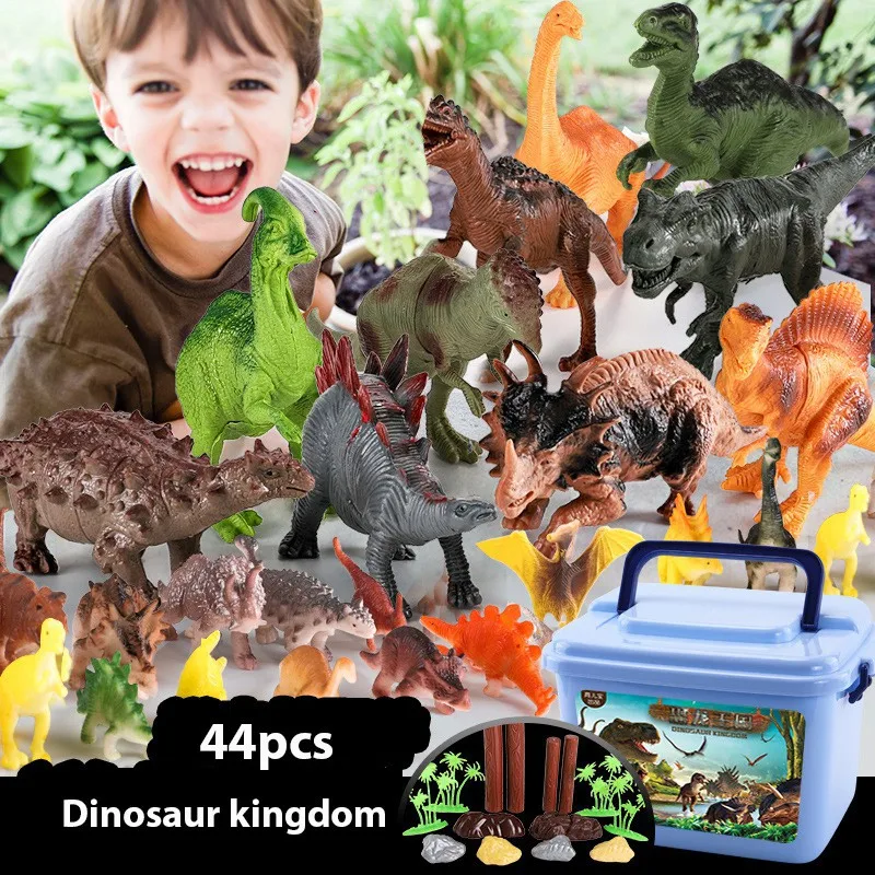 Фигурка динозавра, 44 шт биология динозавр живой животные набор игрушек, безопасный материал пластиковый динозавр игровой набор