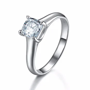 

Outstanding Real 14K White Gold High Quality 1CT Solitaire Cushion Cut Diamond Ring for Women Romantic Jewelry