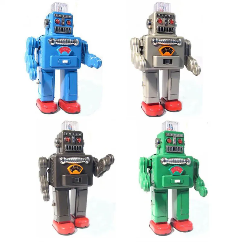 

Home decoration Vintage Rabot Model Tin toys Classic Clockwork Wind Up Electric spray robot Tin Toy For Kids Collectible Gift