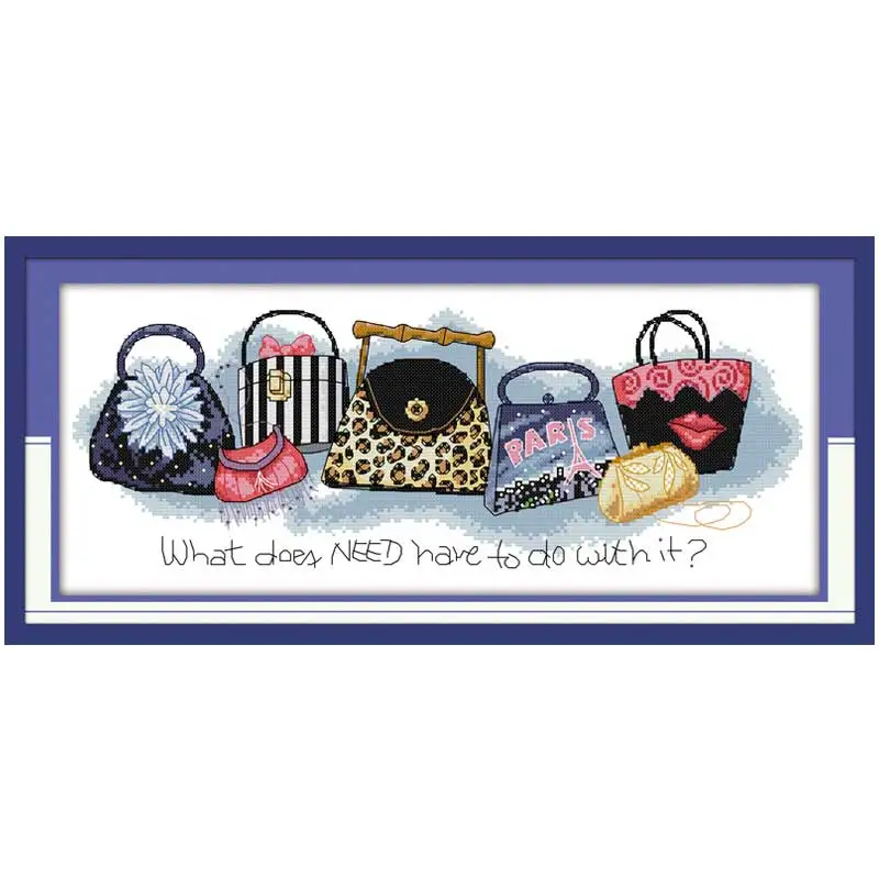 

Bags Patterns Counted Cross Stitch 11CT 14CT Cross Stitch Set Wholesale Cartoon Cross-stitch Kit Embroidery Needlework
