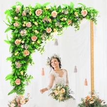 1,2 м x 1,2 м трава с розами свадебный цветок стена Африканский Шелковый цветочный фон украшение свадебной сцены