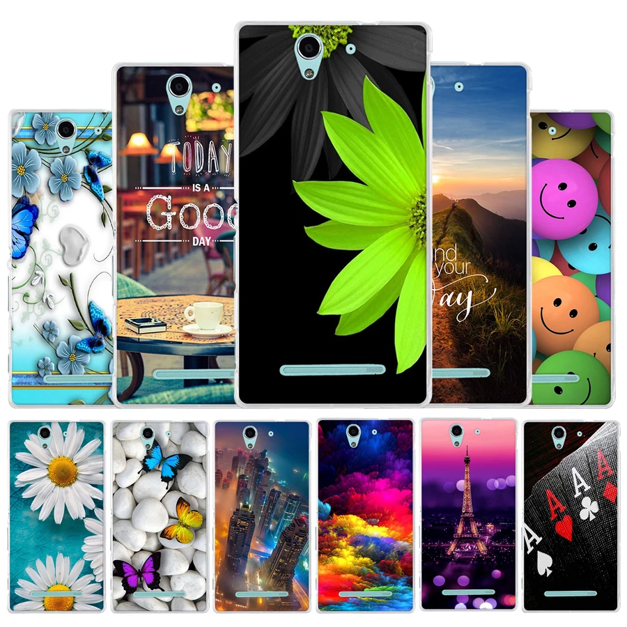 

TPU Soft Cover Case For Flip Sony Xperia C3 phone case D2533 / C3 Dual D2502 coque fundas Painting animal back case for sony c3