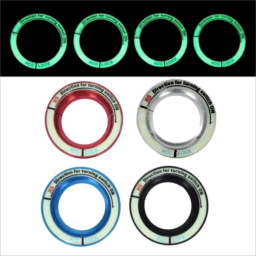 

Car Luminous Ignition Switch Decoration Stickers Key Hole Protection Circle For Ford Focus 2 3 MK2 MK3 MK4 ST RS kuga 2005-2017