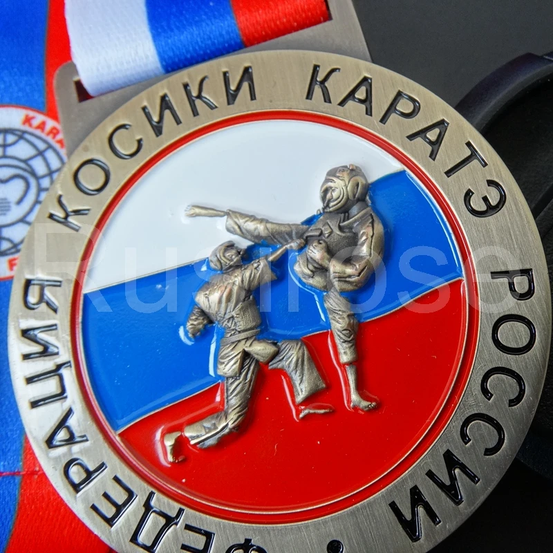 

Personality taekwondo medal custom, with high-grade webbing, webbing can print text pattern medals, 3D stereo custom medals