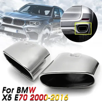 

1 Pair Chrome Exhaust Dual Tail Pipe Muffler Tip Stainless Steel For BMW X5 E70 2008 2009 2010 2011 2012 2013 Car Styling