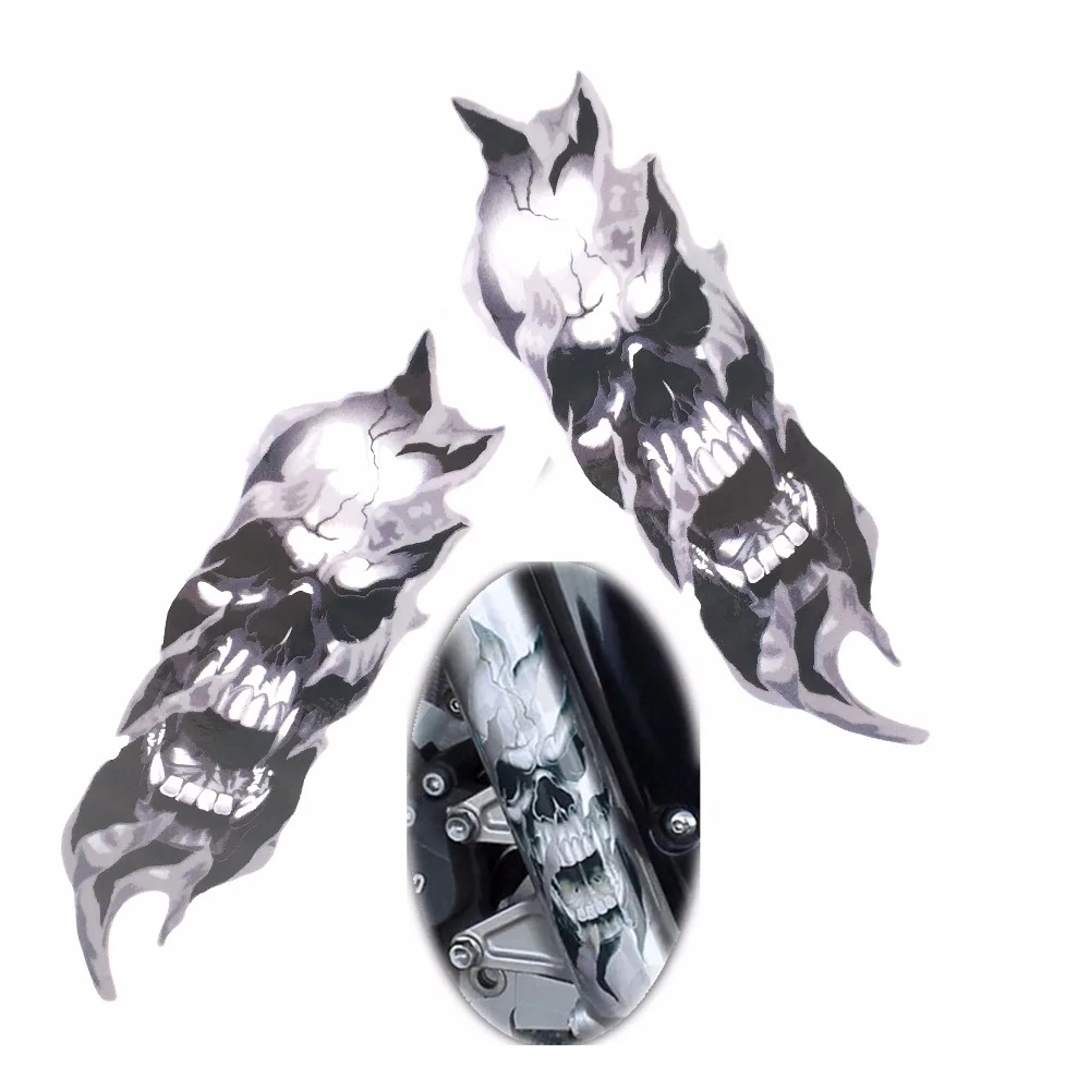 Motorcycle Front Fork Skull Decals For Harley Davidson Sportster