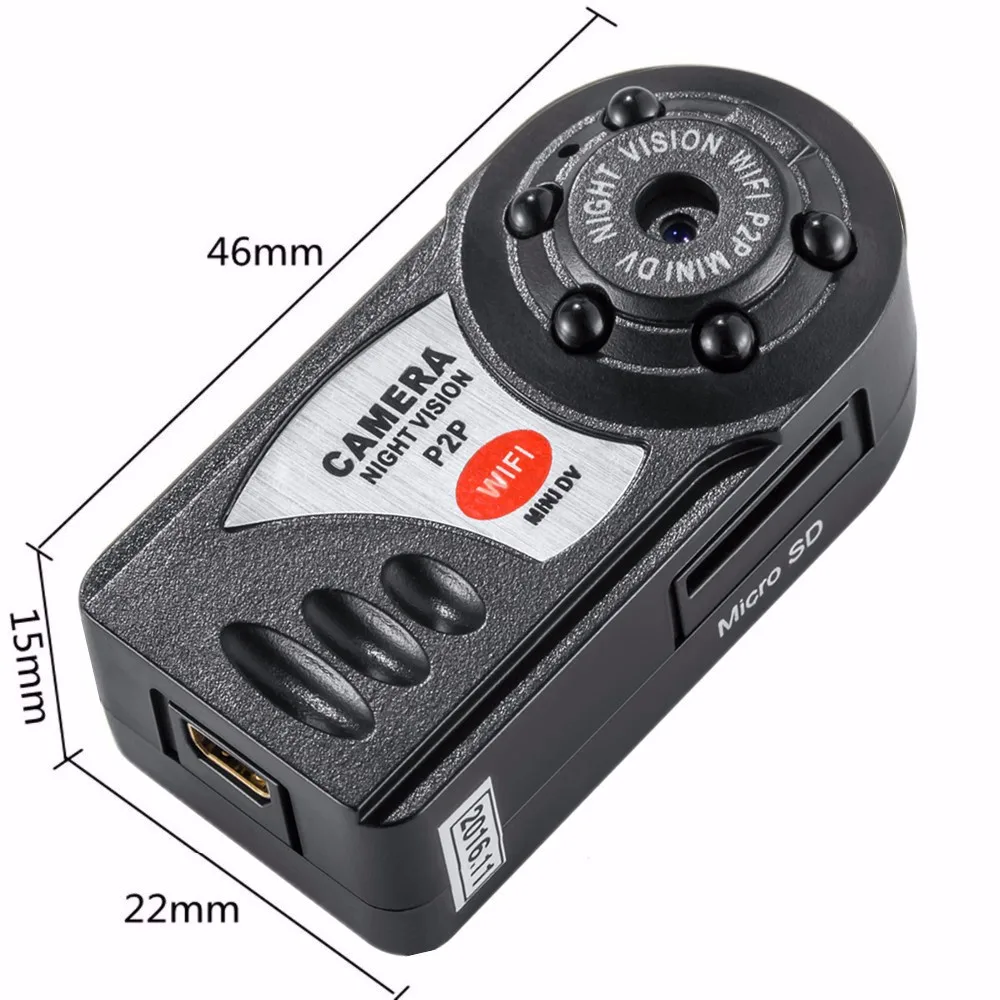 HD Q7 Mini Camera Wifi Infrared Night Vision Small Camera DV DVR Wireless IP Cam Video Camcorder Recorder Support TF Card