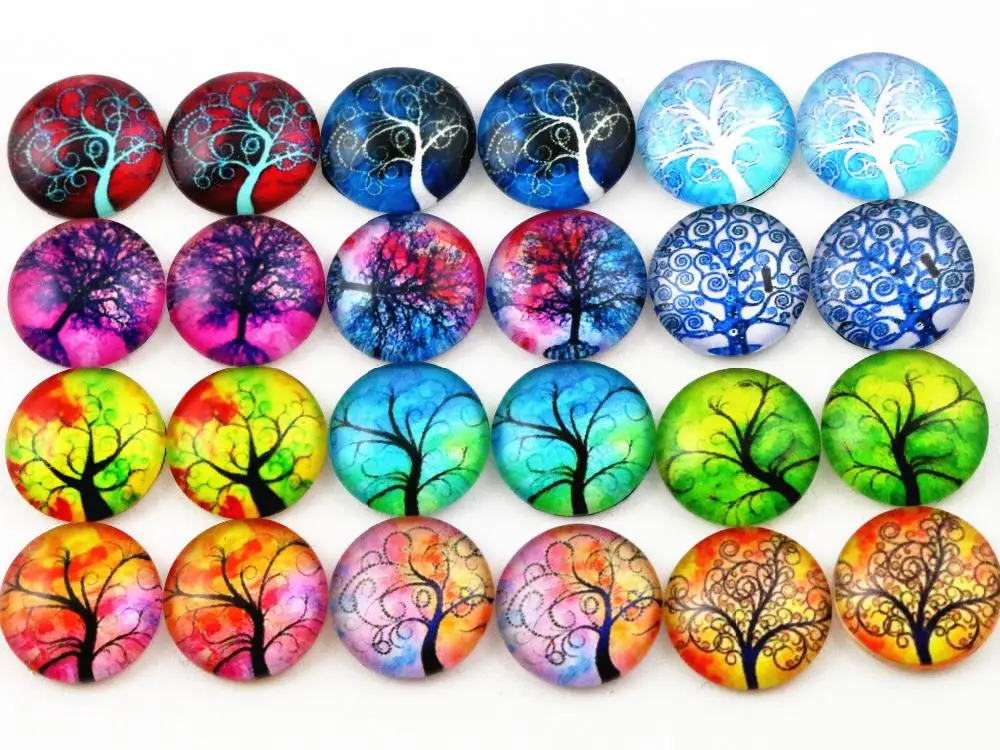 

Hot Sale 50pcs 12mm Mixed Handmade Photo Glass Cabochons (D5-37)