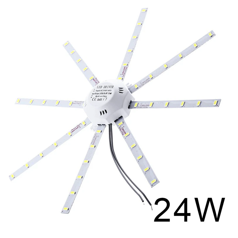 

New Arrival Energy Saving Indoor Easy to Install 24W 900lm 24 LED 5730 SMD LED Ceiling Lamp Light Octopus Round Drop Shipping
