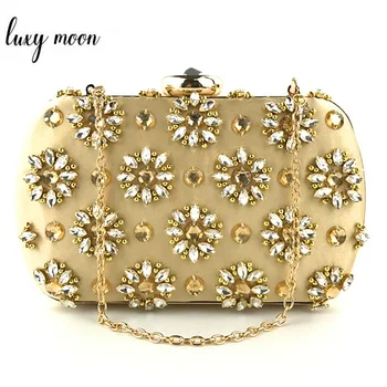 

Women Clutch Bag Luxury Rhinestone Evening Bags Fashion Beaded Day Clutches Wedding Party Purse Female Chain Handbag ZD1079