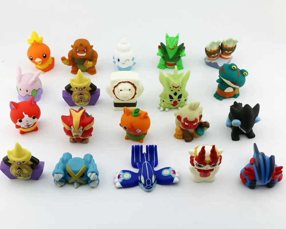 

4 pcs 100% different Yo-kai Watch Action Figure Mini medal 5cm Japan Anime Yokai Watch block toy Kids Gifts d10