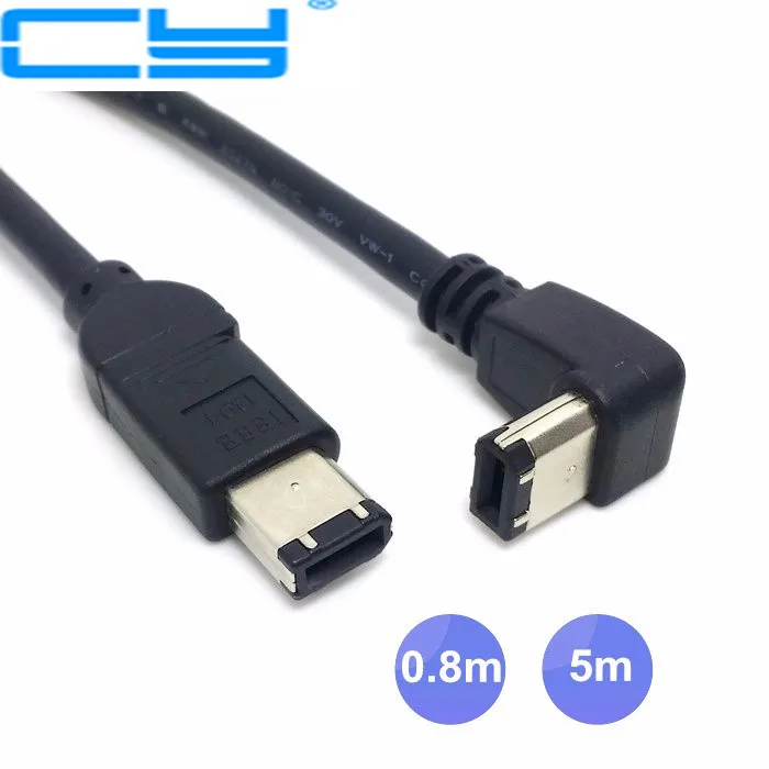 IEEE 1394 IEEE1394 6Pin Male Straight to 6Pin Male Right Angled 90