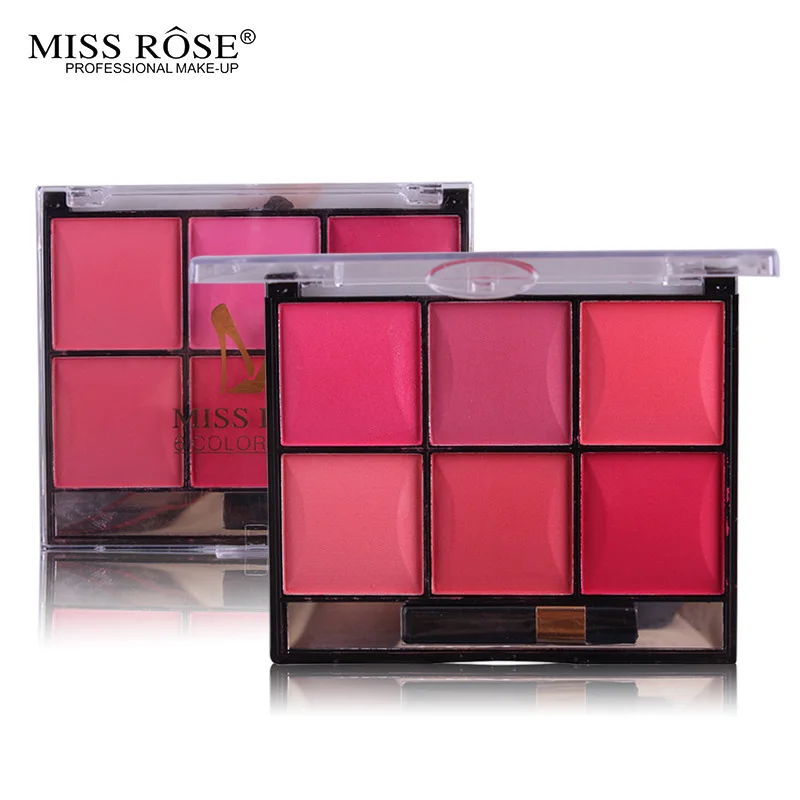 Miss Rose Good Pigmentation 6 Color Blusher Makeup Palette Glow Kit Blush Makeup for Women Face Contouring Face Blush Pallete2