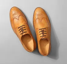 Carved Brogue Shoes Men Lace Up Genuine Leather Smart Casual Pointed Toes Shoes Summer Vintage Flats Loafers New Arrival mycolen new fashion mens office lace up classic leather shoes men s casual party driving man vintage carved brogue flats