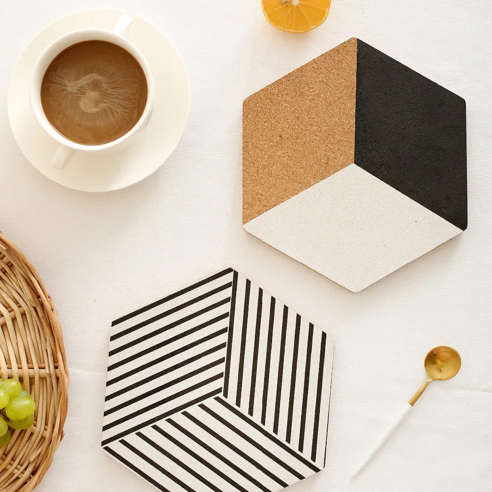 

2/4Pcs Set Fashion Wood Coaster Coffee Cup Mat Tea Pad Dining Nordic Style Soft Wooden Placemats Decoration Accessories