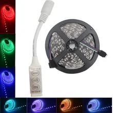SMD RGB LED strip light 5050 SMD 30Leds/M IP20/IP65 led tape ribbon led light flexible DC12V 5m 3keys mini controller