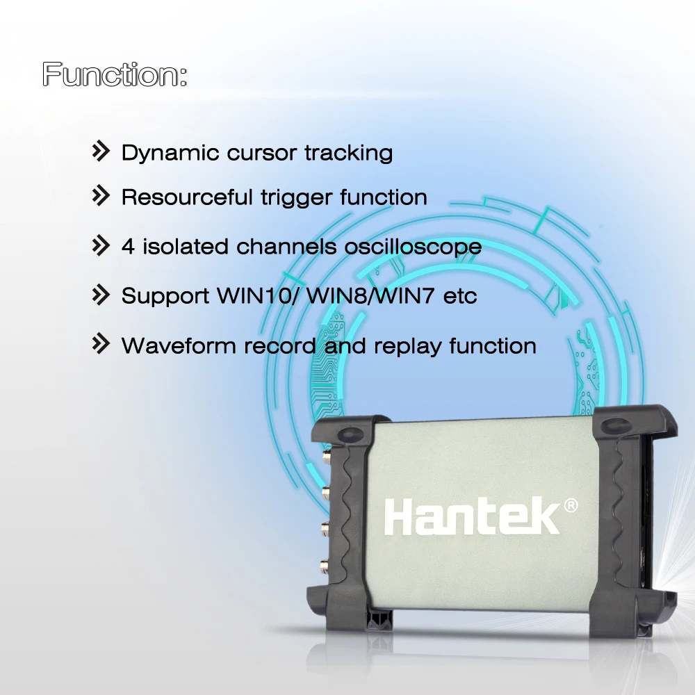 

Hantek 6104BE Portable USB PC oscilloscope 100MHz 4 Channels 1Gsa/s Handheld Digital Osciloscopio Automotive Diagnostic-tool