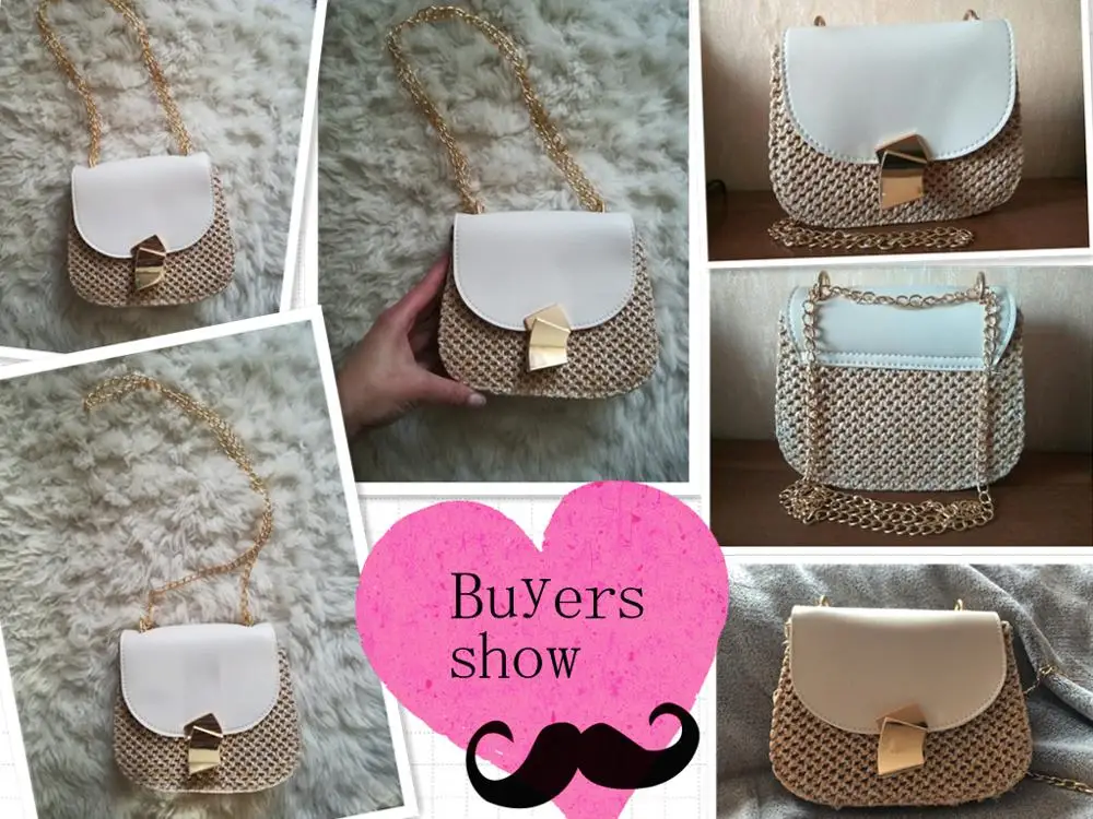 Straw Shoulder Bag Small Flap Crossbody sac for Women woven bag female retro beach Bolsos Rattan bag chain wicker Bolsa Feminina Straw Shoulder Bag Small Flap Crossbody sac for Women woven bag female retro beach Bolsos Rattan bag chain wicker Bolsa Feminina