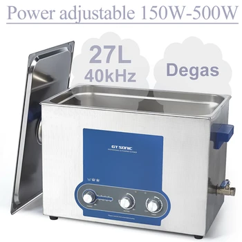 

GTSONIC Digital Degas Ultrasonic Cleaner Bath 27L Power Adjustable150W-500W 99Min Timer Mechanical control