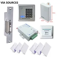 Прямая завод RFID Система контроля доступа комплект удар дверного замка ID Card Keytab Мощность кнопка выхода полный комплект безопасности