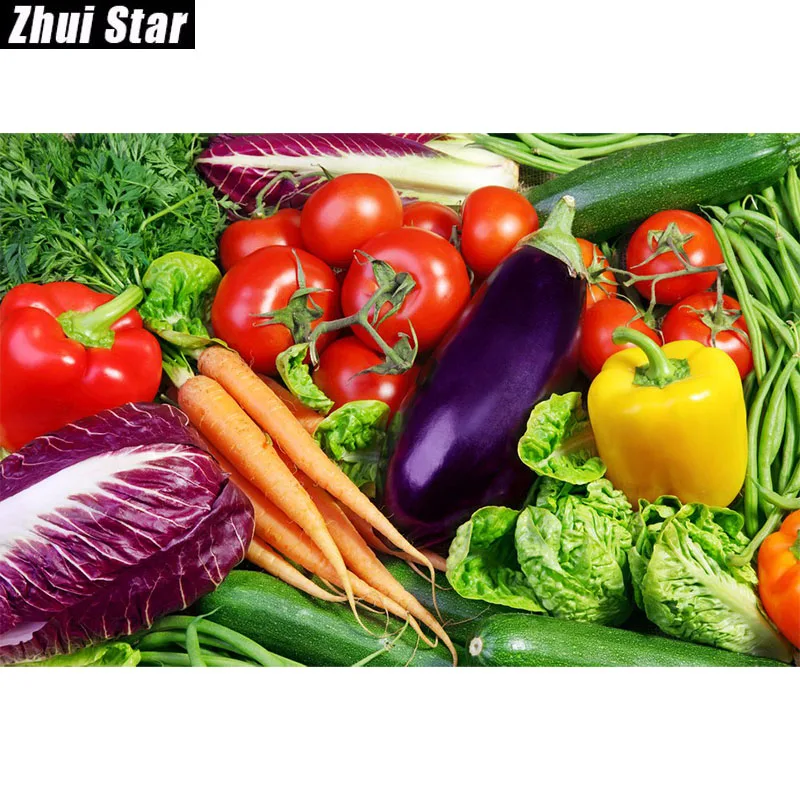 

Zhui Star 5D DIY Diamond Painting "fruit and vegetable" Embroidery Full Square Diamond Cross Stitch Rhinestone Mosaic Decor 588