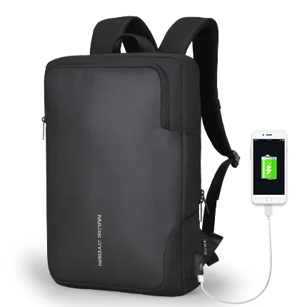 Mark Ryden мужской рюкзак бизнес Многофункциональный USB подзарядка 15 дюймов ноутбук рюкзак водостойкий рюкзак - Цвет: Black USB