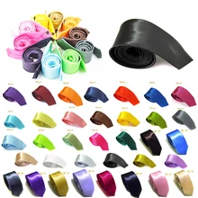 Модный тонкий мужской галстук ручной работы на 5 см, гладкие атласные галстуки на шею, шелковые однотонные Галстуки для мальчиков, роскошный Повседневный выбор