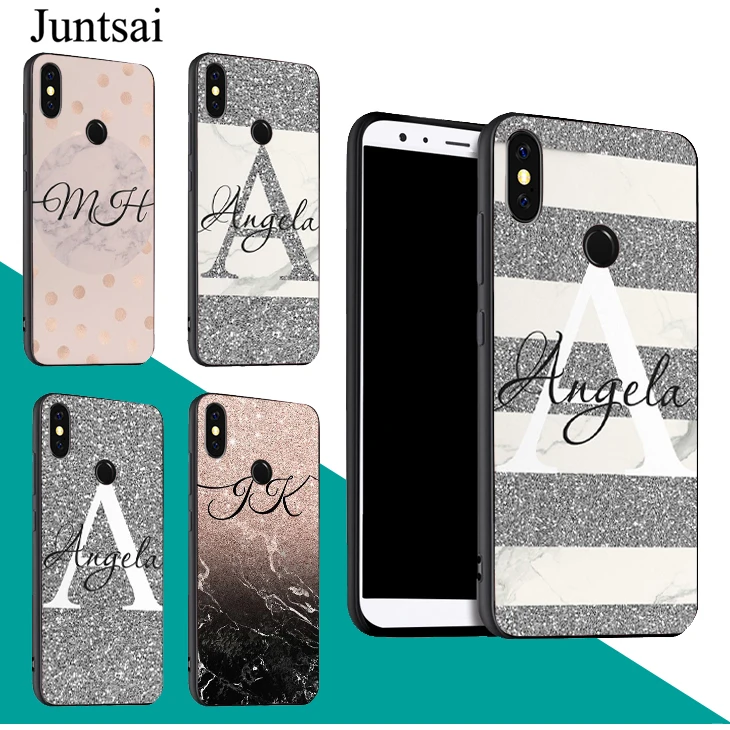 Personalised Name Marble Silver Case For Redmi Note 9 Pro 9S 8T 8 9A 9C Mi 9T 10 Lite POCO X3 Couqe | Мобильные телефоны и