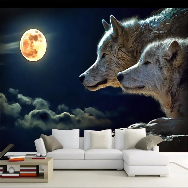wall-decor-paper-3D-Night-bright-round-moon-wolves-attack-room-dining-room-hotel-wall-covering (1)