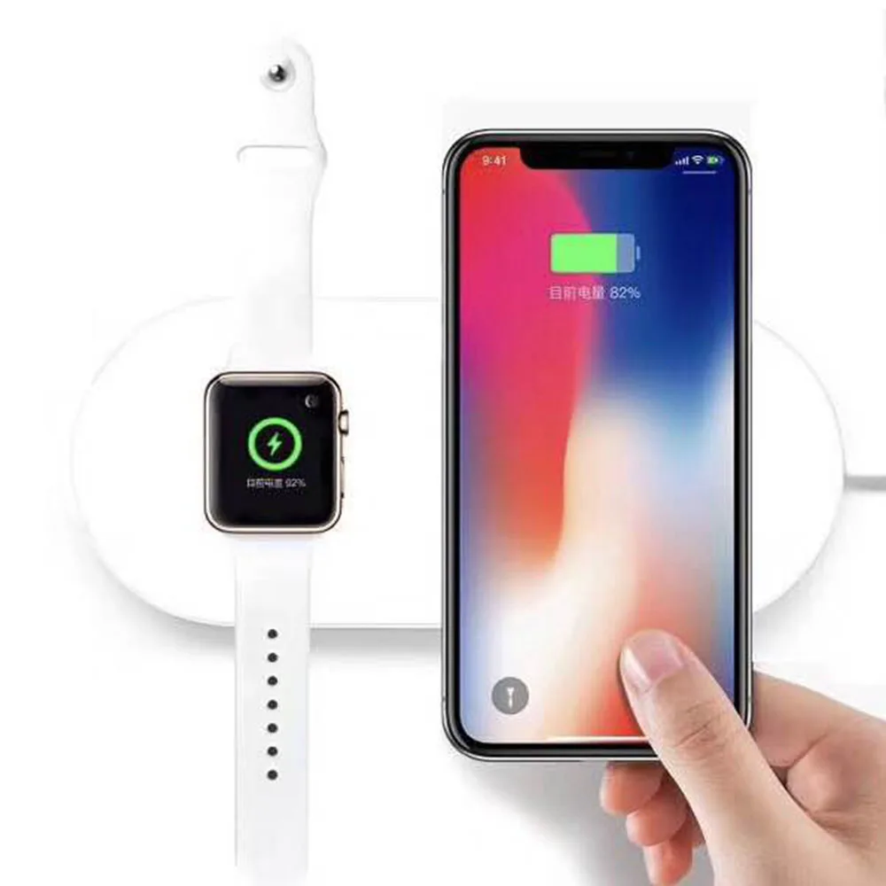 S-GUARD Беспроводное зарядное устройство 2-в-1 для Apple Watch iWatch 2 и 3 7 5 Вт Быстрая зарядка