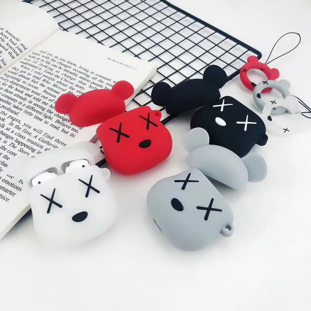 High Quality Silicon Cute Cartoon violent bear Soft Bluetooth Wireless Earphone Cases for Apple AirPods 1/2 Earphones Box