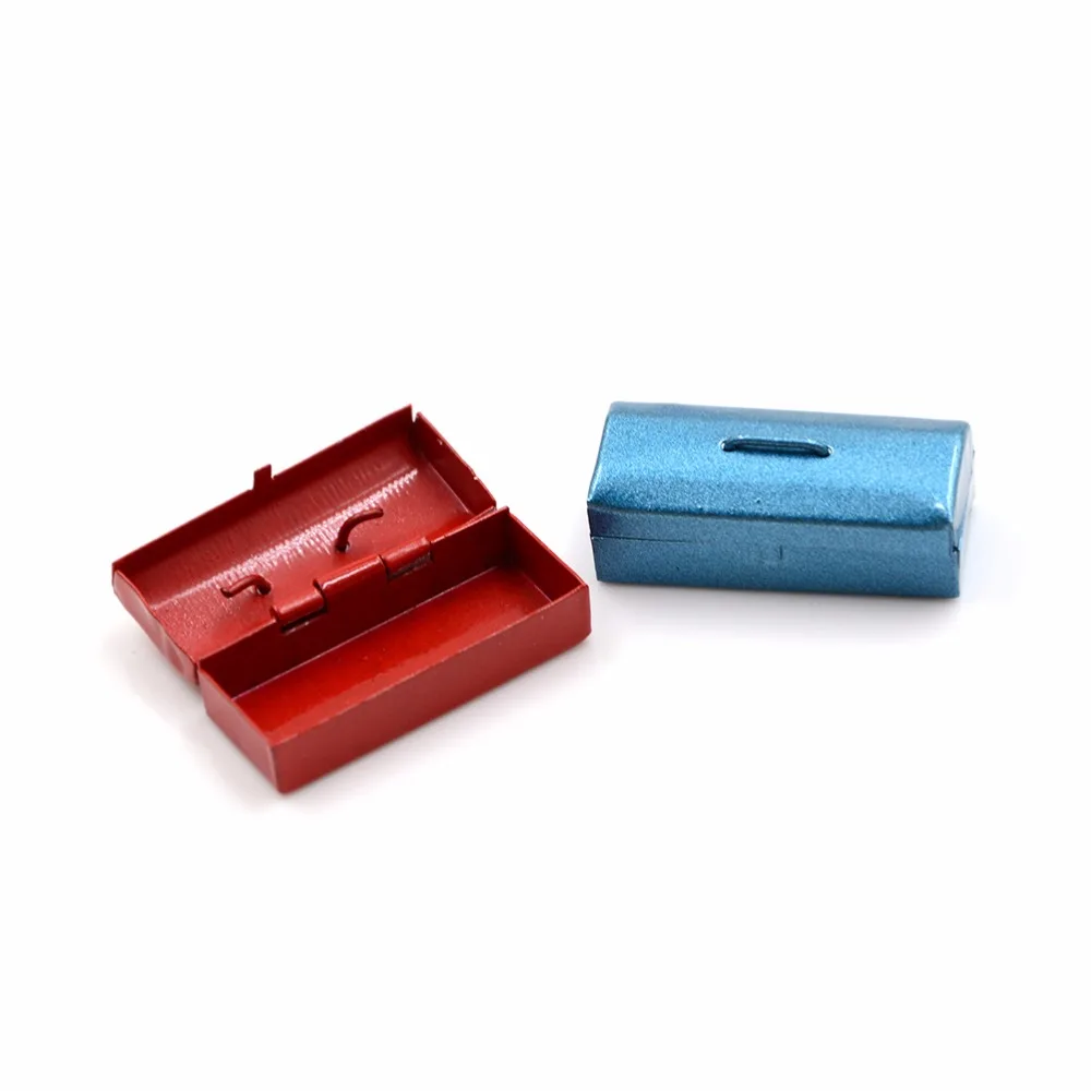 

1:12 Baby Gift Red/Blue Dollhouse Miniature Mini Metal Tool Box Mini Box High quality and inexpensive Exquisite workmanship