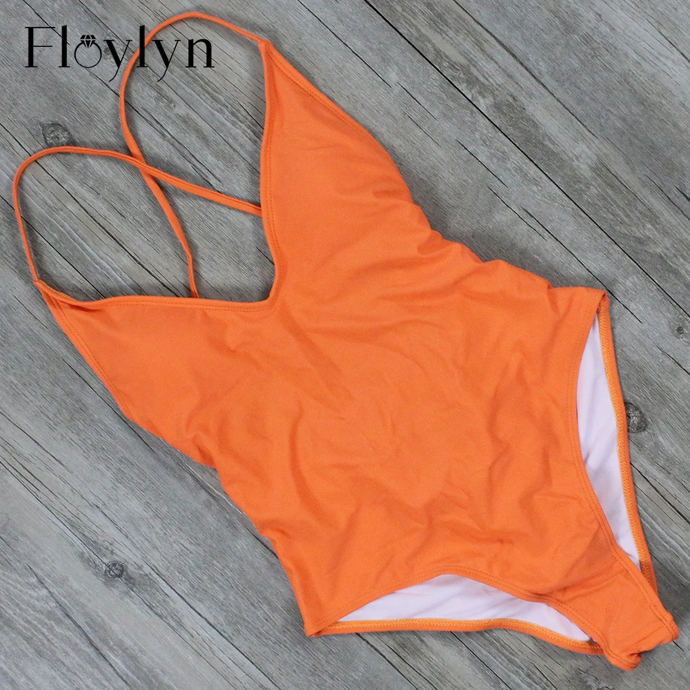 Floylyn, сексуальный цельный купальник с открытой спиной, Trajes De Bano, бандажный женский летний купальник, пляжная одежда, высококачественный купальный костюм