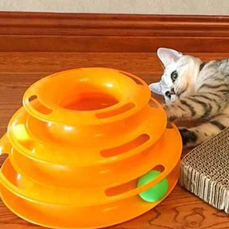 Забавные игрушки для животных кошачий диск с шариком Интерактивная