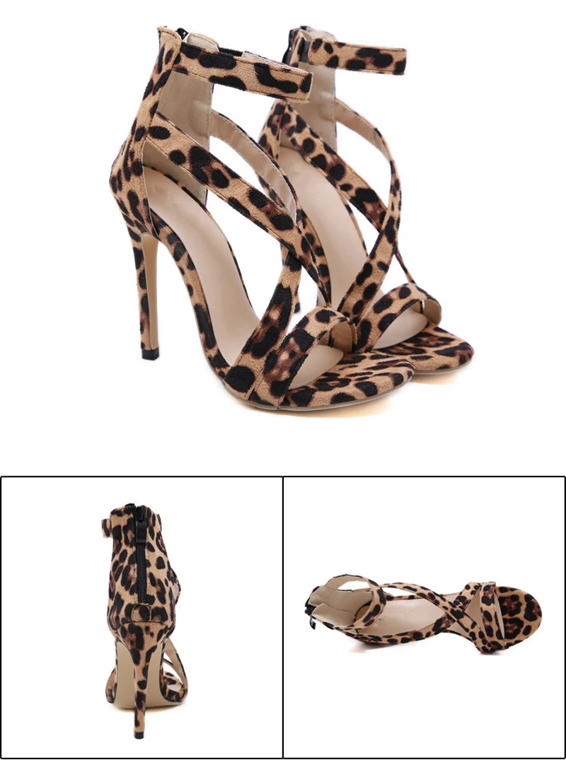 HEE GRAND/женские босоножки с леопардовым принтом; обувь на очень высоком каблуке; сезон лето; коллекция года; женские модельные туфли с пряжкой и ремешком с открытым носком; XWZ5912