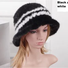 Женская зимняя винтажная норковая меховая вязаная шапка женская, новая широкополая фетровая шляпа для женщин