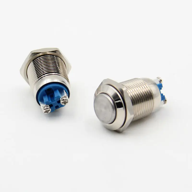 1pcs 16mm Waterproof Latching Maintained High Round Stainless Steel