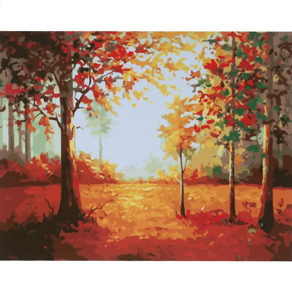 

DIY Painting By Numbers Digital Oil Painting Maple Grove Handpainted Coloring By number Home Office Wall Art Drawing By Number
