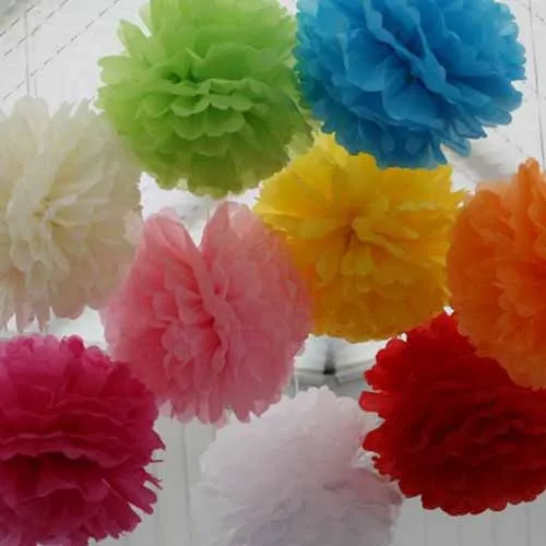 5 шт. 20 см декоративные бумажные помпоны цветочные шары свадьба день рождения, детский душ вечерние принадлежности - Цвет: mixed color