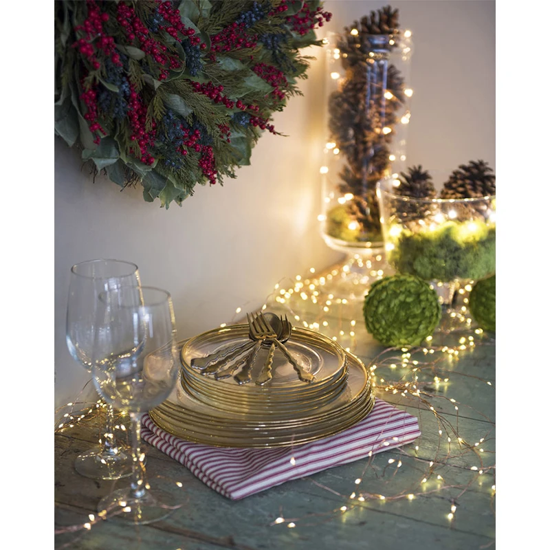 Najtaniej 8 tryb wodospad lampki 15 20 30 pasma łańcuchy świetlne podłącz Firefly girlanda na ślub rośliny drzewo Party Decor