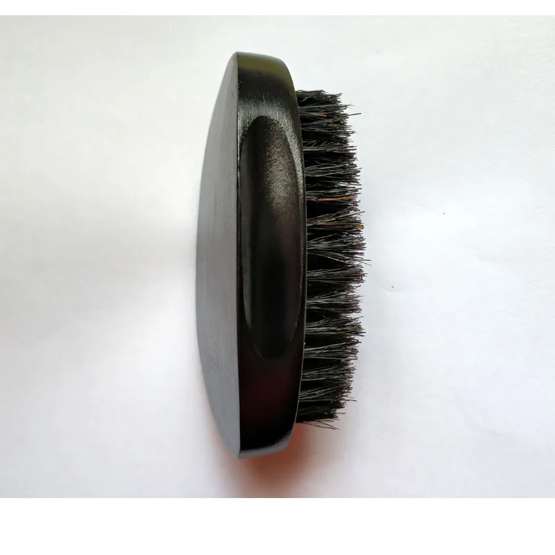 

New style Natural Wood+ Boar Bristle Black Beard Brush&Mustache brush For Men Beard Care Engrave Logo 10X6CM