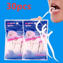 30 шт. пластиковая зубная нить зубочистка нейлоновая проволока Портативный уход за зубами очиститель инструменты для чистки зубов набор для гигиены полости рта