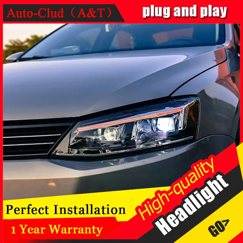 

Auto Clud Car Styling For VW Jetta headlights 2012-2016 For Jetta head lamp led front Bi-Xenon Lens Double Beam HID KIT