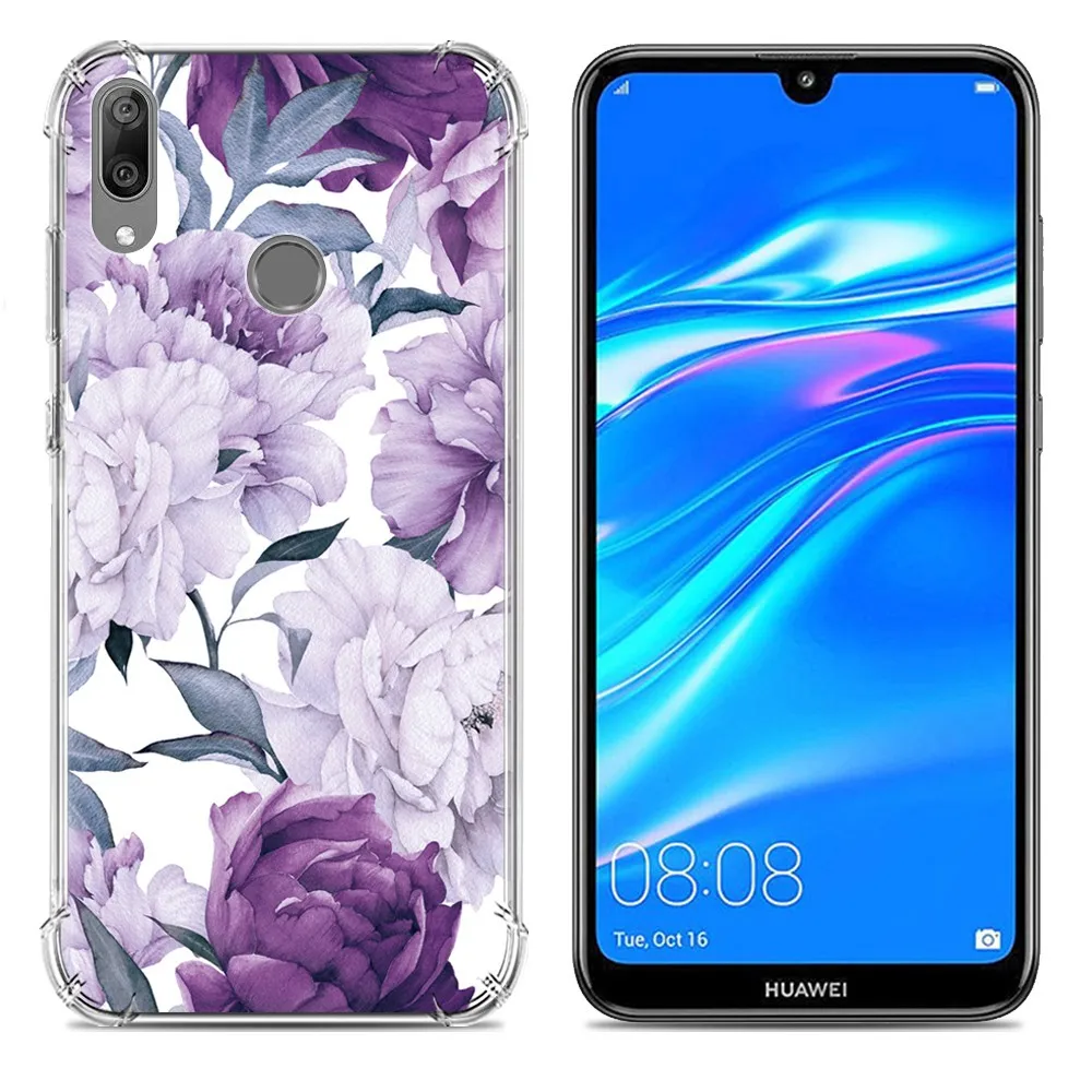 KHW2079G_1_JONSNOW Soft Case for Huawei Y7 2019 Colorful 10 Patterns Silicone Case for Y7 Prime 2019 6.26 inch Anti-knock Protect Phone Cover
