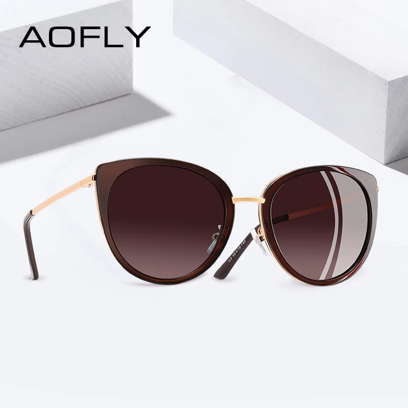 

AOFLY 2019 BRAND DESIGN Cat Eye Sunglasses Women Vintage Ladies Polarized Sun glasses Female Shades Metal Frame Eyewear Gafas