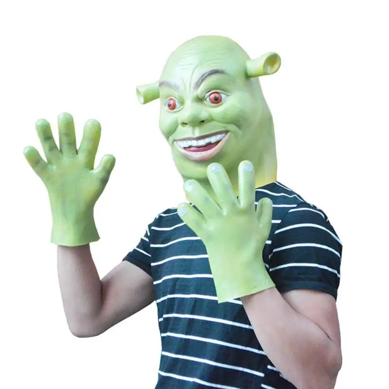 2018 Хэллоуин косплей перчатки для представлений Shrek Horror Ghosts Голова маска набор