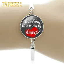 TAFREE Teacher-это тяжелая работа, браслеты с сердечками, любовь, школа, учители, сердце, открытые ювелирные изделия для подарка на День учителя CT680