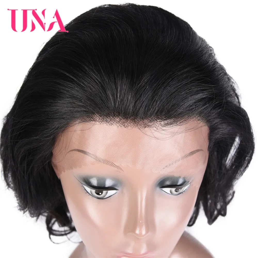 UNA Надувной вьющиеся Синтетические волосы на кружеве человеческих волос Парики бразильского-Волосы remy Швейцарский светло-коричневый Синтетические волосы на кружеве 2"# 1B природа черный доступны
