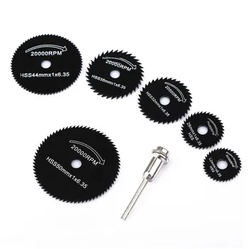 

7Pcs/Lot HSS Rotary Tools Circular Saw Blades Cutting Discs Mandrel Cutoff Cutter Power Tools Wood Cutting Blades