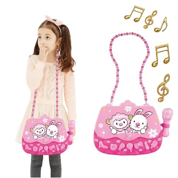 

Kids Boy Girl Microphone Karaoke Adjustable Stand Microphone Music Toy with Light Backpack Microphone Toy Music Early Education